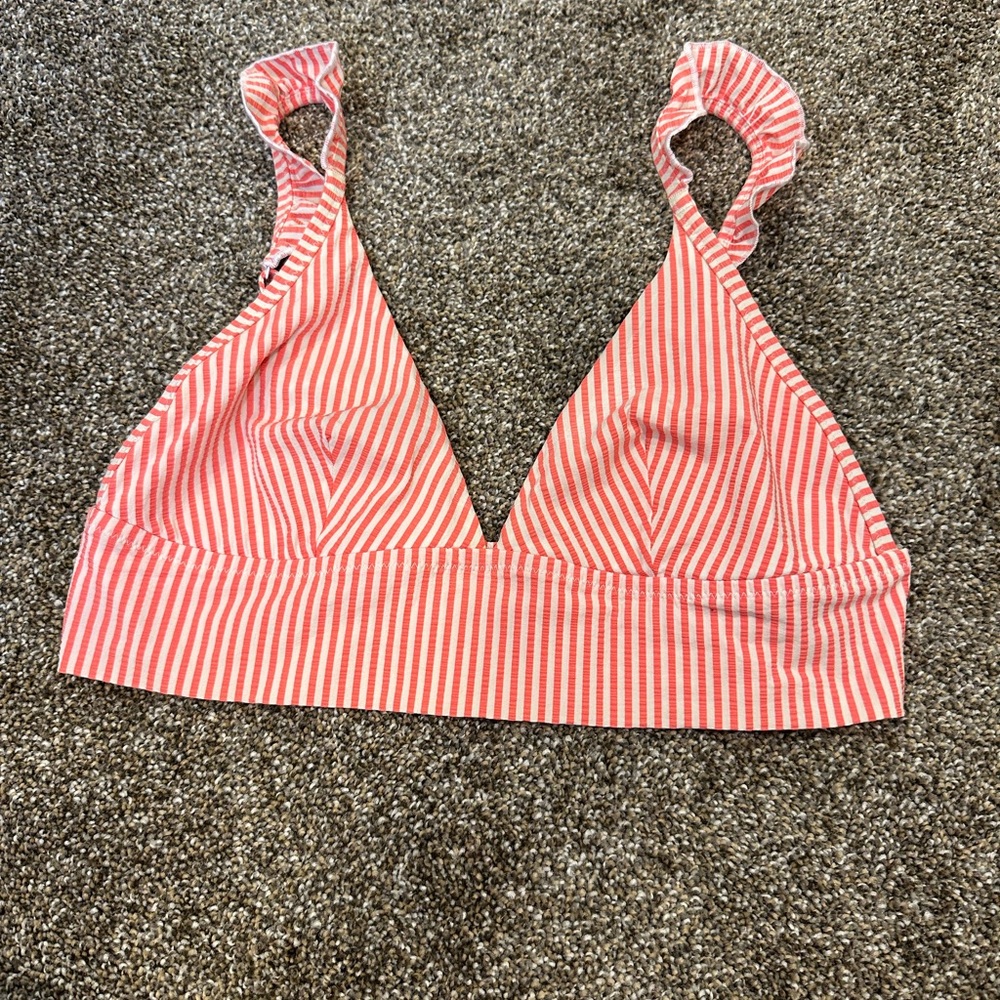 Aerie Seersucker Bathing Suit Top Medium